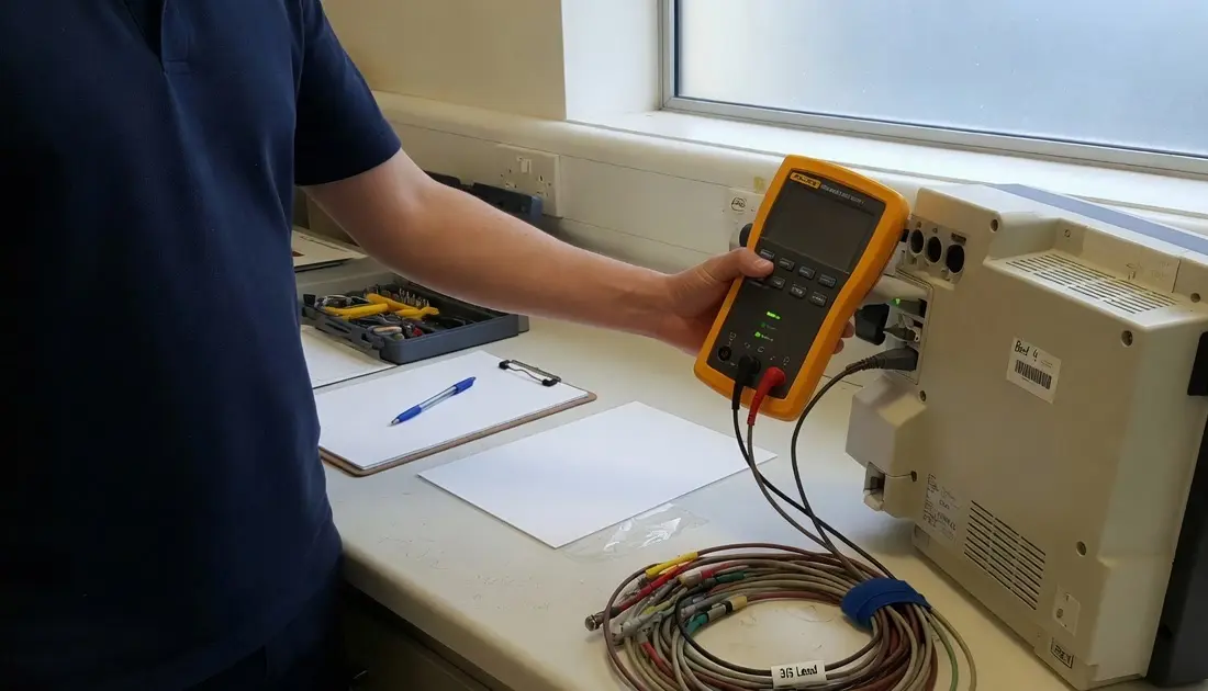 Electrical safety analyser on a patient monitor